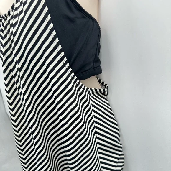 ATHLETA Slash stripe blousy woman activewear workout support tankini 40 D/DD - Picture 5 of 14